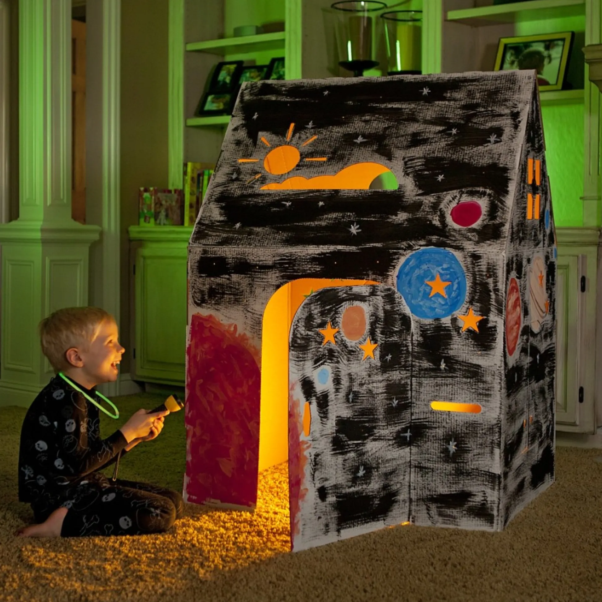 Flat River Group Easy Playhouse Creative Cardboard Fort - Indoor & Outdoor Art Fun* Tents, Tunnels & Playhouses|Dress Up