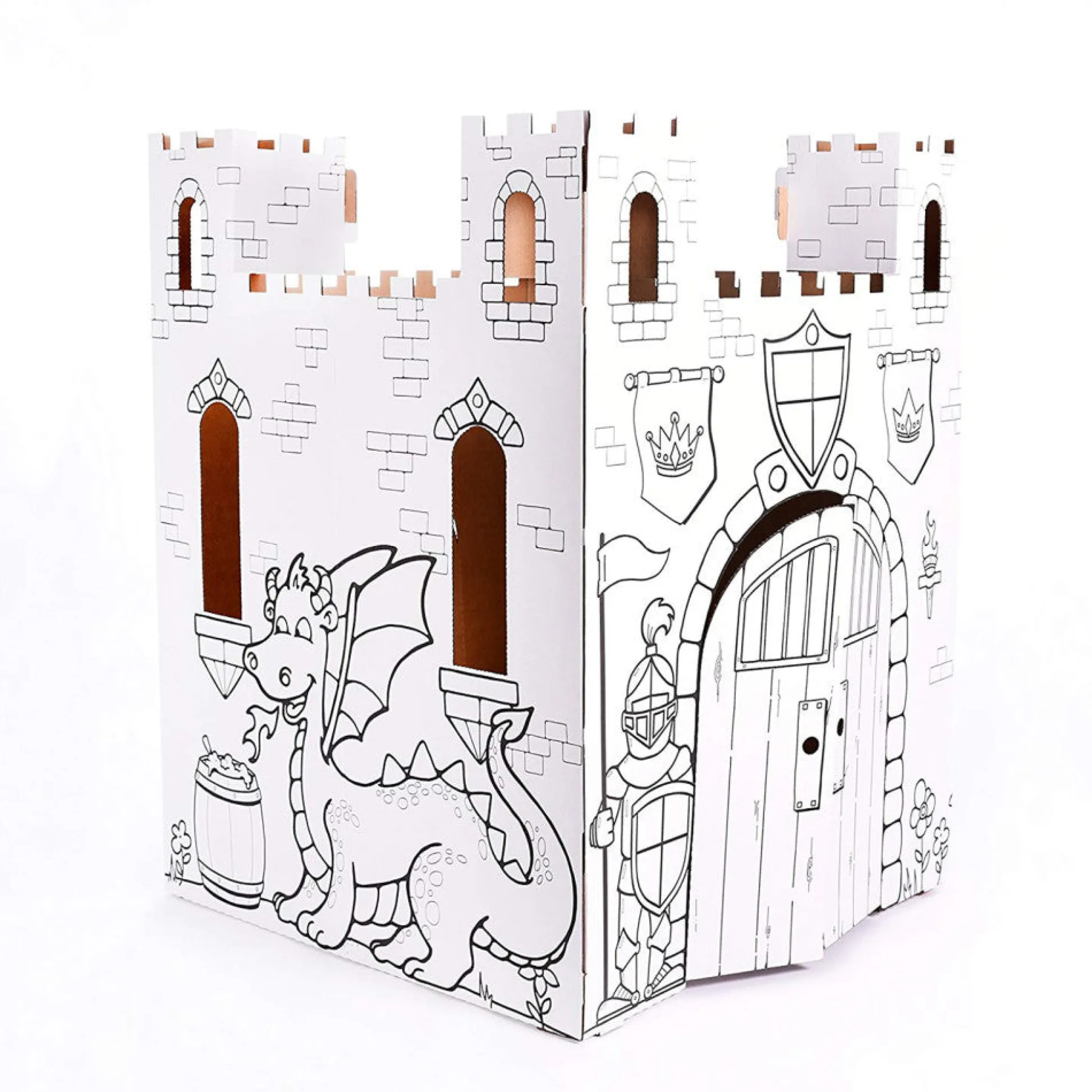 Flat River Group Easy Playhouse Fairy Tale Castle - Creative Cardboard Fort for Kids* Tents, Tunnels & Playhouses|Dress Up