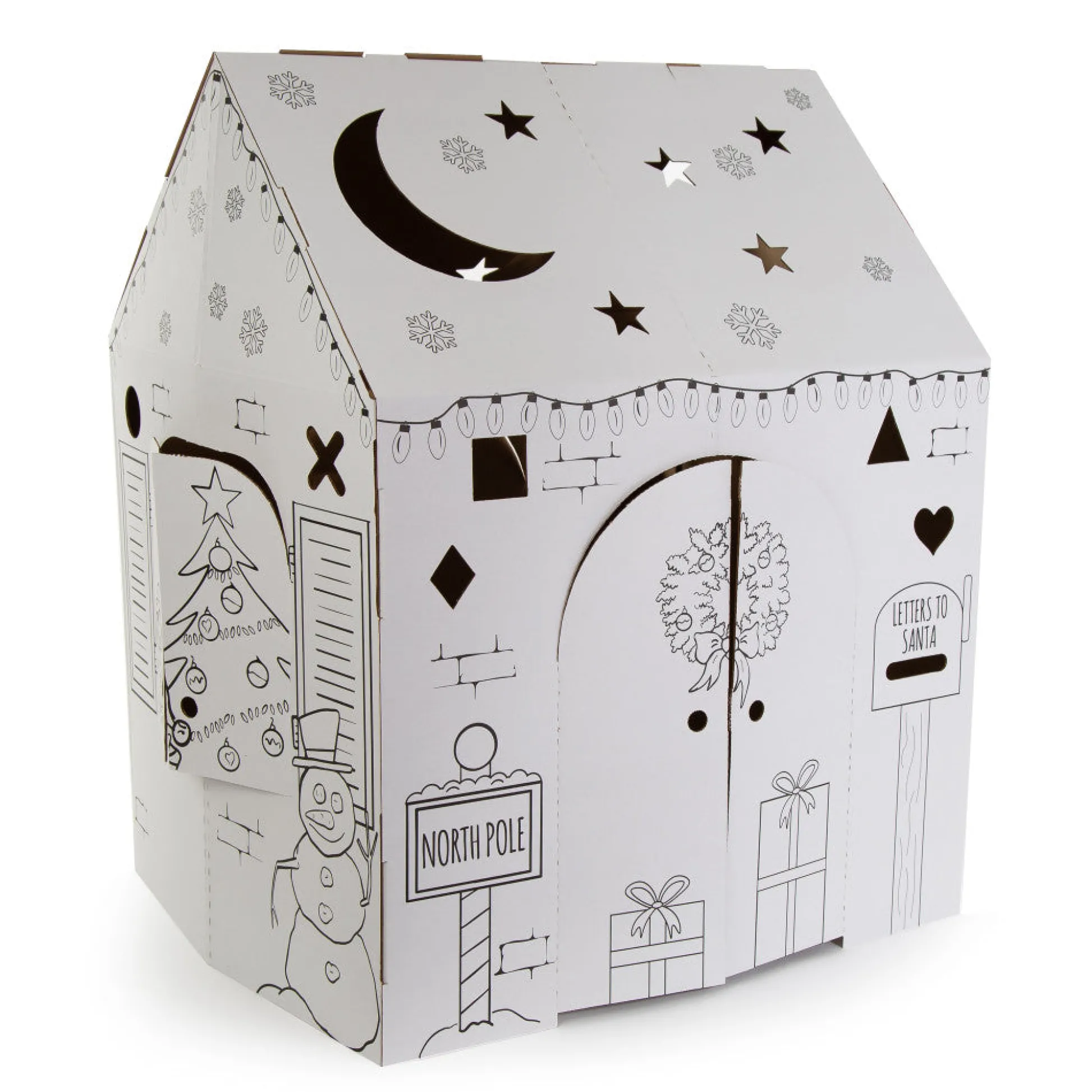 Flat River Group Easy Playhouse Holiday Cottage Craft Kit - Indoor Fun, Decorate & Personalize, Made in USA, Age 3+* Tents, Tunnels & Playhouses|Dress Up