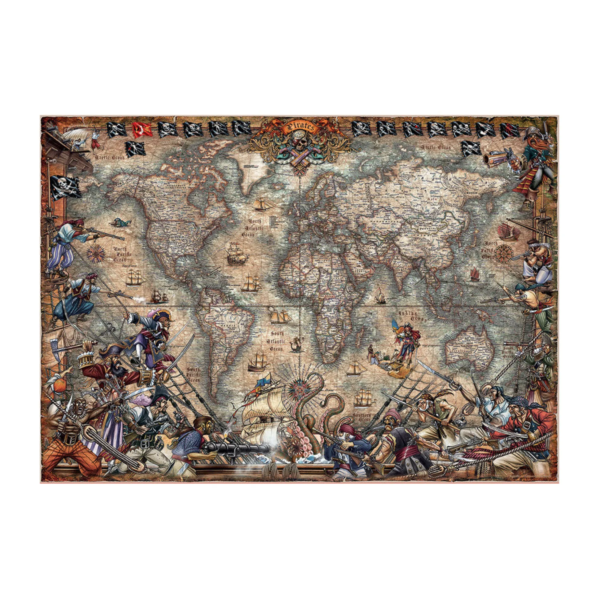 AreYouGame Educa Pirates Map Jigsaw Puzzle - 2000 pc* Puzzles
