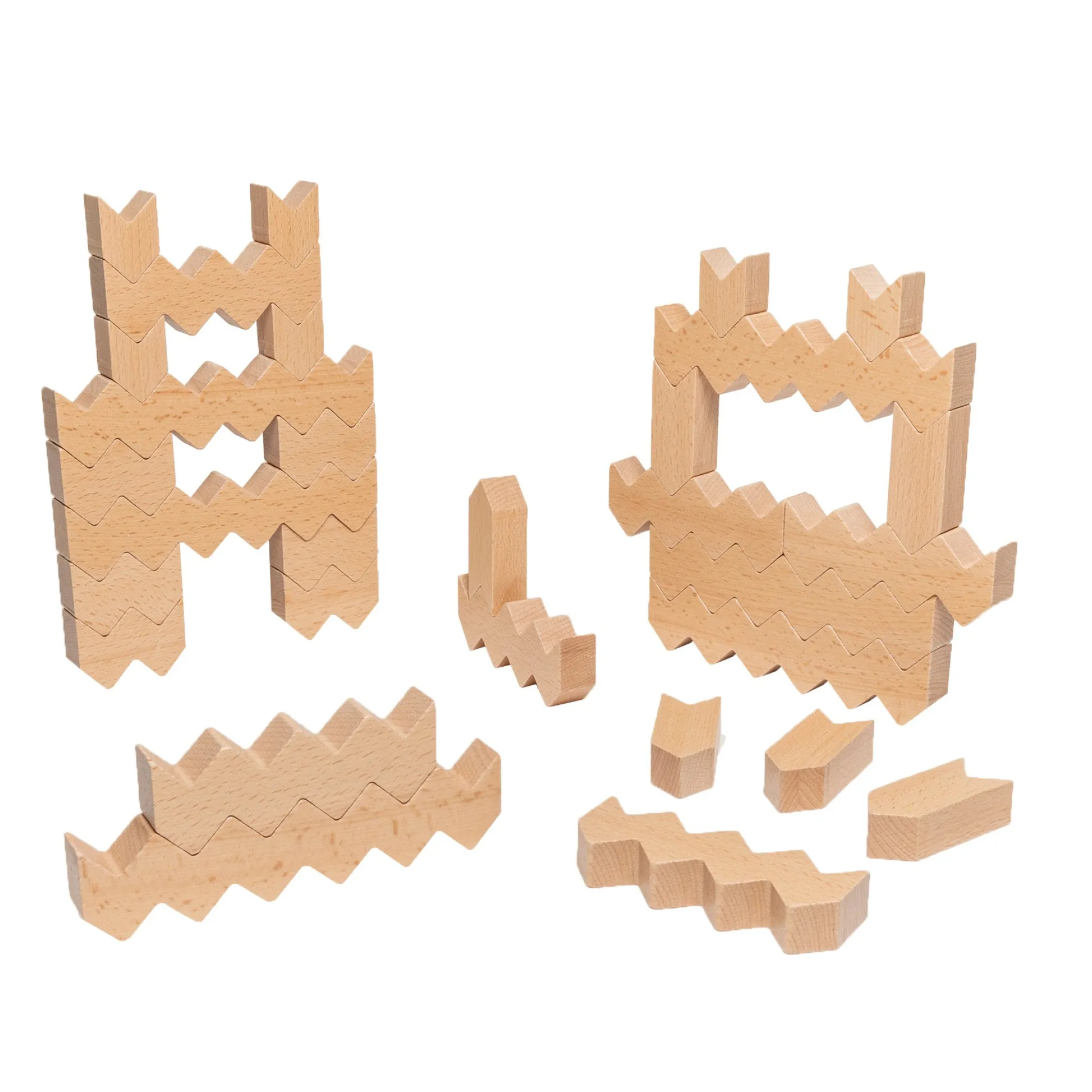 Educators Resource Educational Advantage ZigZag Blocks - 30 Piece Building Set* Wood & Jumbo Blocks