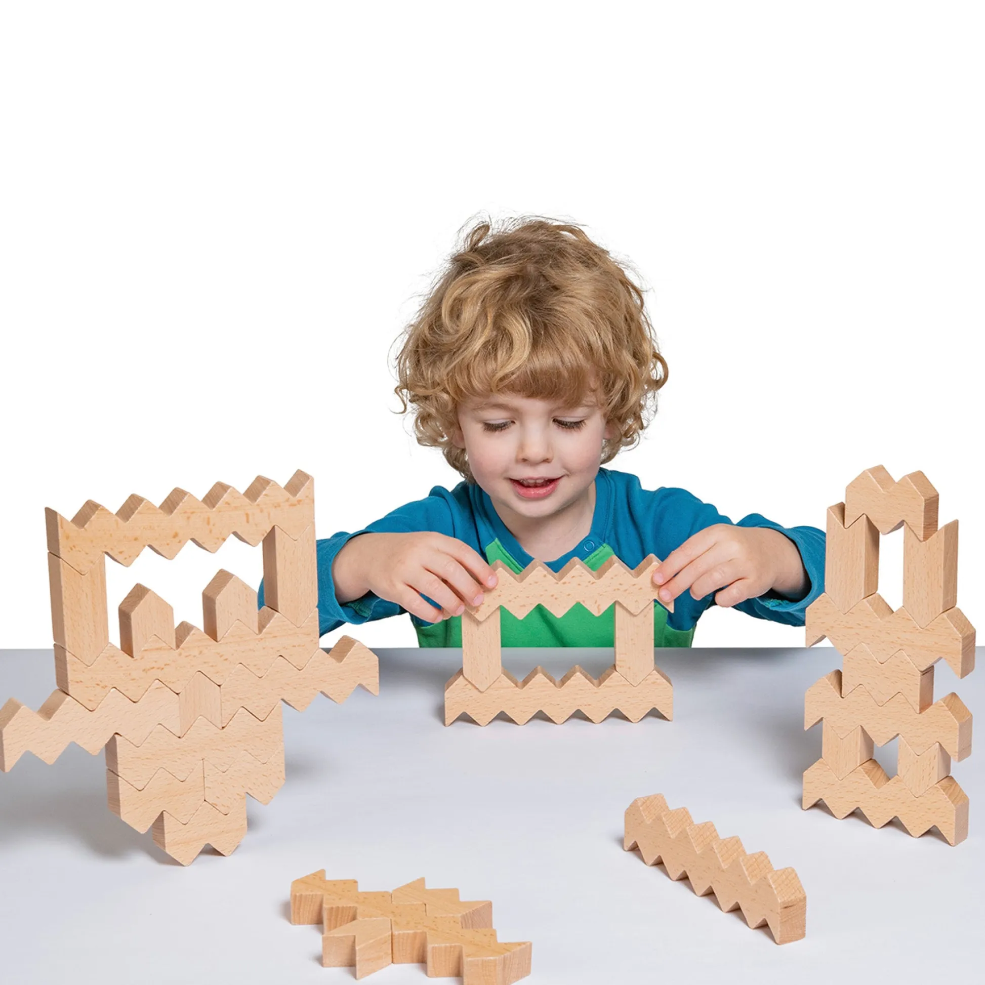 Educators Resource Educational Advantage ZigZag Blocks - 30 Piece Building Set* Wood & Jumbo Blocks
