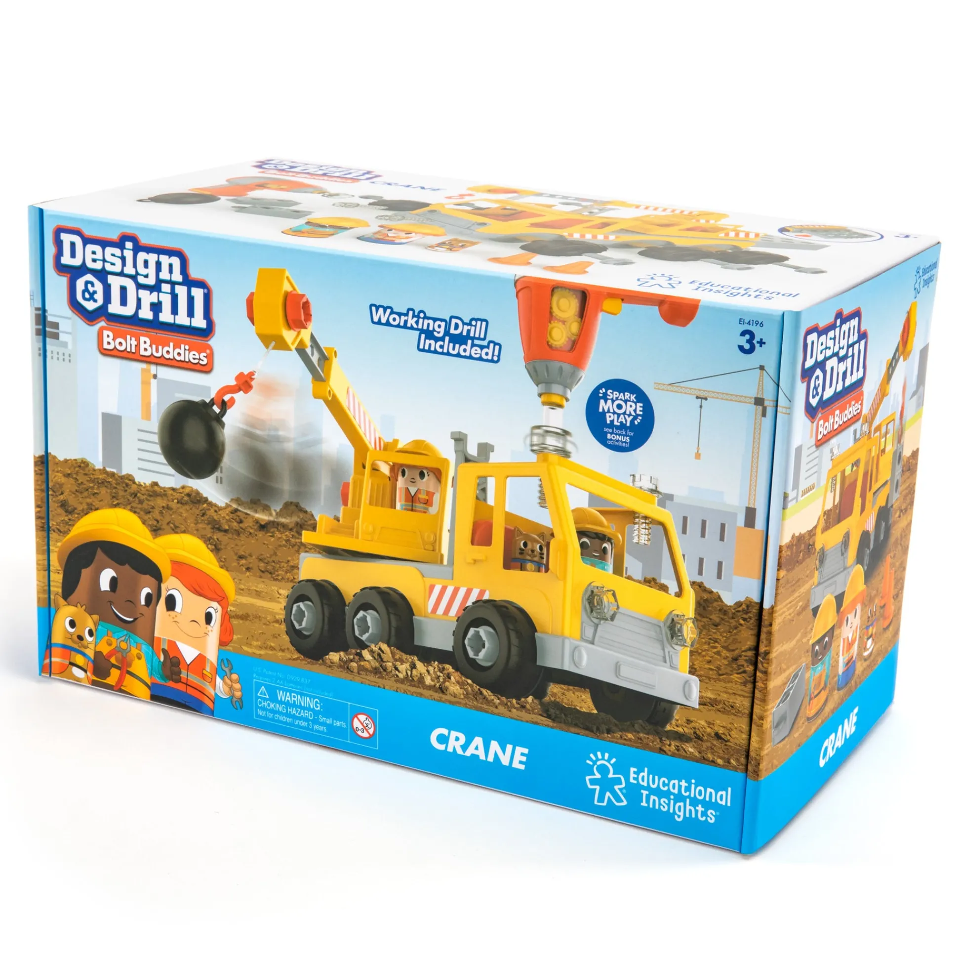 Educators Resource Educational Insights Design & Drill Bolt Buddies Crane - Interactive Construction Toy* Preschool Building Sets & Blocks|Preschool Education Toys & Activities