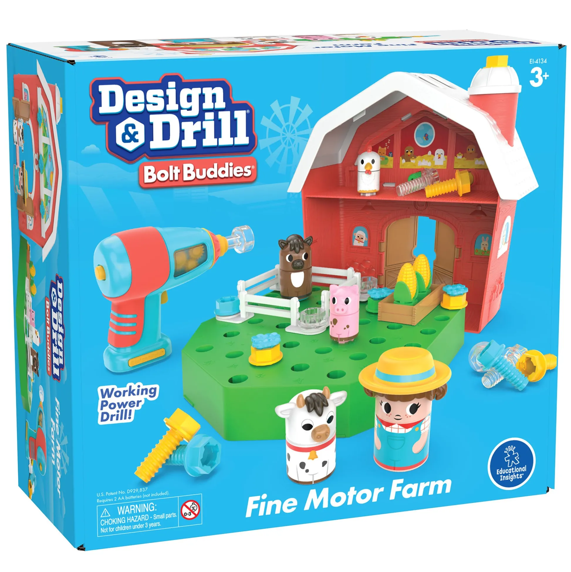 Educators Resource Educational Insights Design & Drill Bolt Buddies Barn - Interactive Farm Playset* Preschool Education Toys & Activities