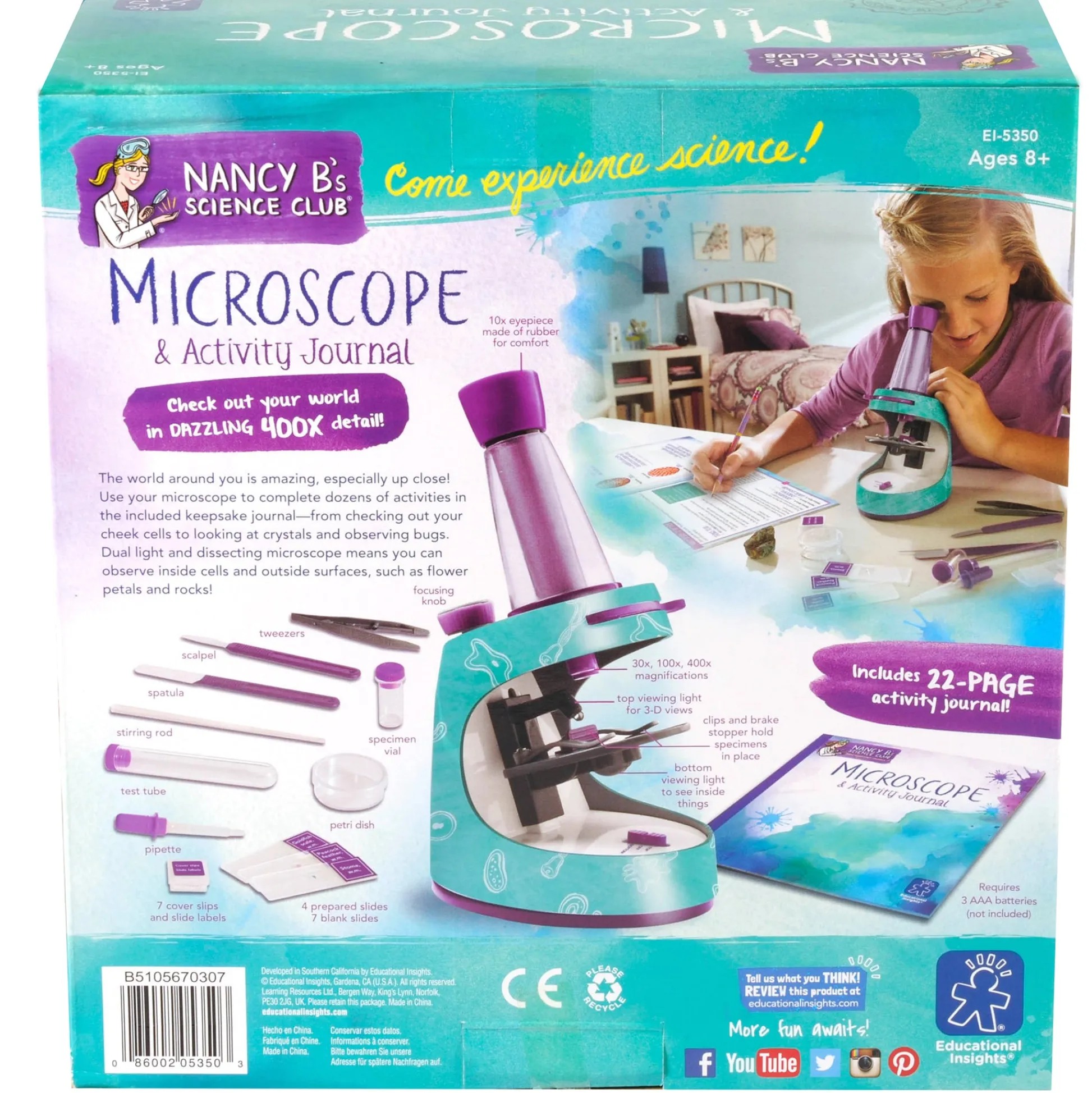 Educators Resource Educational Insights Nancy B's Science Club Microscope & Activity Journal Kit* Science & Discovery