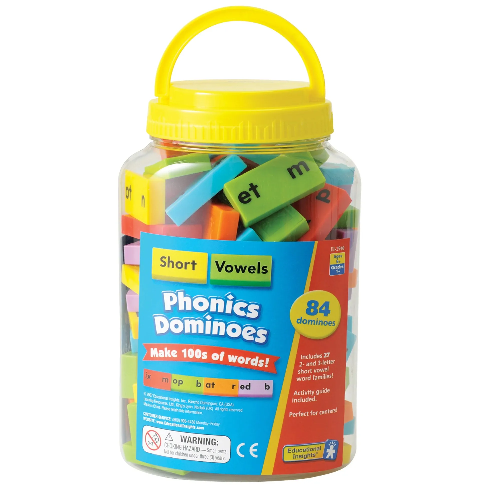 Educators Resource Educational Insights Phonics Dominoes - Short Vowels - Colorful Educational Game* Preschool Education Toys & Activities