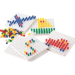 Educators Resource edxeducation Colorful Pegs & Pegboards Set - Montessori-Inspired Educational Toy* Preschool Education Toys & Activities