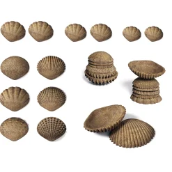 Educators Resource edxeducation Eco-Friendly Tactile Shells - 36 Pieces with 6 Textures in 3 Sizes* Preschool Education Toys & Activities