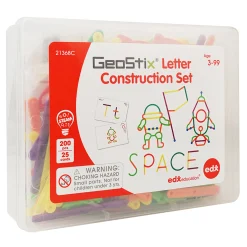 Educators Resource edxeducation GeoStix Letter Construction Set - 200 Flexible Sticks - 50 Learning Activities* Art Toys