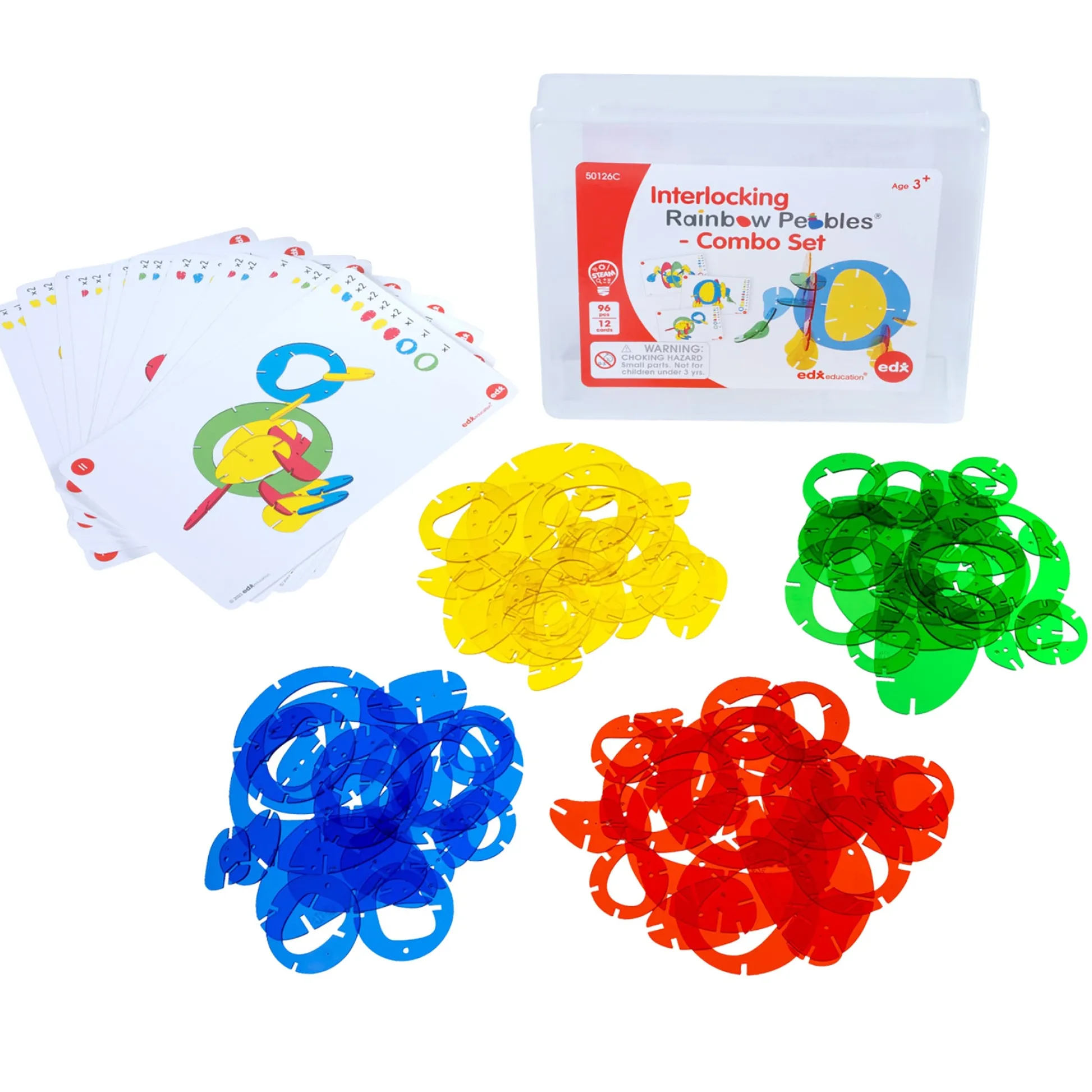 Educators Resource edxeducation Interlocking Rainbow Pebbles - Creative Building Set* Preschool Building Sets & Blocks|Preschool Education Toys & Activities