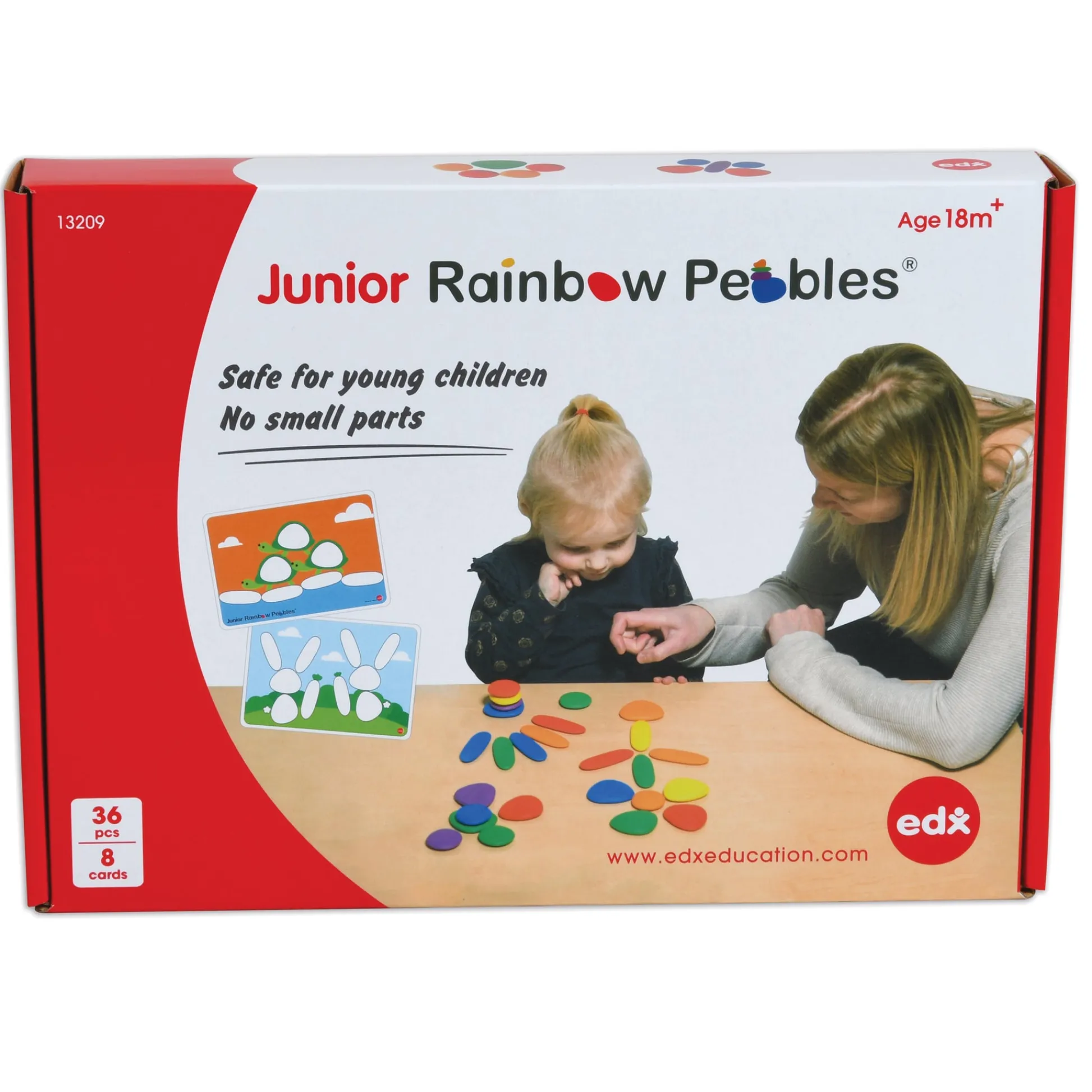Educators Resource edxeducation Rainbow Pebbles Activity Set - Junior - 36 Colorful Pebbles & 16 Activities - Ages 18m+* Preschool Education Toys & Activities
