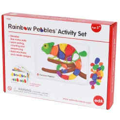 Educators Resource edxeducation Rainbow Pebbles Activity Set - Creative Educational Toy with 48 Pebbles and 24 Activities* Preschool Education Toys & Activities