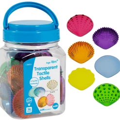 Educators Resource edxeducation Tactile Shells Set - Transparent Mini Jar - 36 Count* Preschool Education Toys & Activities
