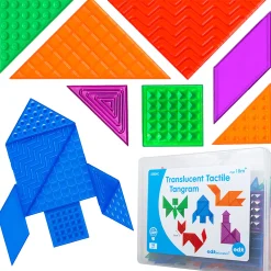 Educators Resource edxeducation Translucent Tactile Tangrams - Sensory Exploration Set* Preschool Education Toys & Activities