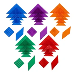 Educators Resource edxeducation Translucent Tactile Tangrams - Sensory Exploration Set* Preschool Education Toys & Activities