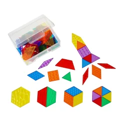 Educators Resource edxeducation Translucent Sensory Pattern Blocks - Tactile Exploration Set* Preschool Building Sets & Blocks|Preschool Education Toys & Activities