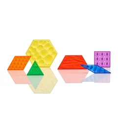 Educators Resource edxeducation Translucent Sensory Pattern Blocks - Tactile Exploration Set* Preschool Building Sets & Blocks|Preschool Education Toys & Activities