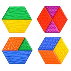 Educators Resource edxeducation Translucent Sensory Pattern Blocks - Tactile Exploration Set* Preschool Building Sets & Blocks|Preschool Education Toys & Activities