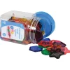 Educators Resource edxeducation Transparent Large Buttons - Colorful Learning Toy with Storage Jar - 0.6 Pound* Preschool Education Toys & Activities