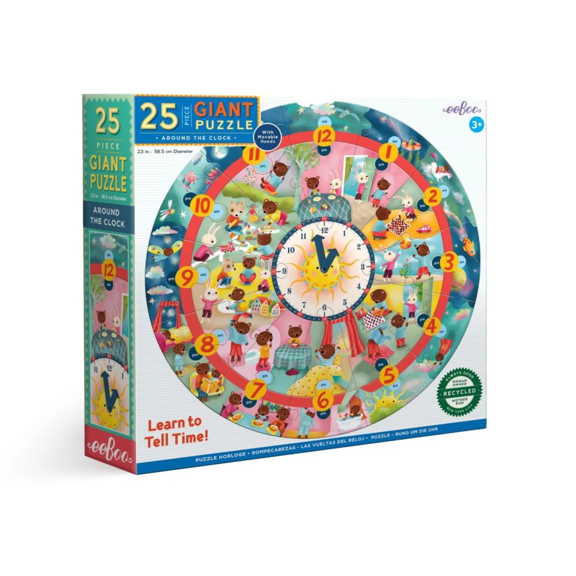 Flat River Group eeBoo Around the Clock 25-Piece Round Jigsaw Puzzle* Puzzles