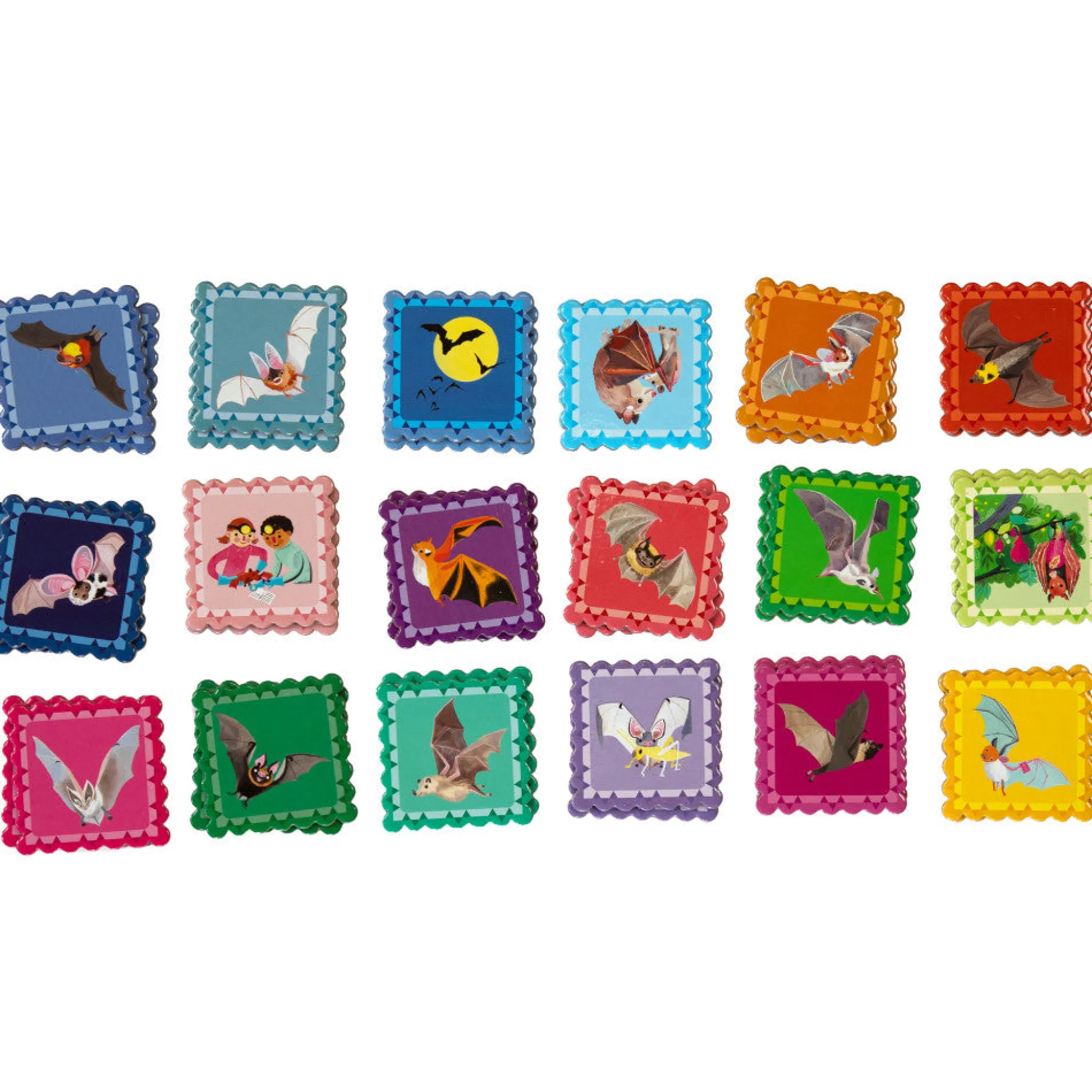 Flat River Group eeBoo Bats Little Square Memory & Matching Game for Kids Ages 3+* Toddler & Preschool Games & Puzzles