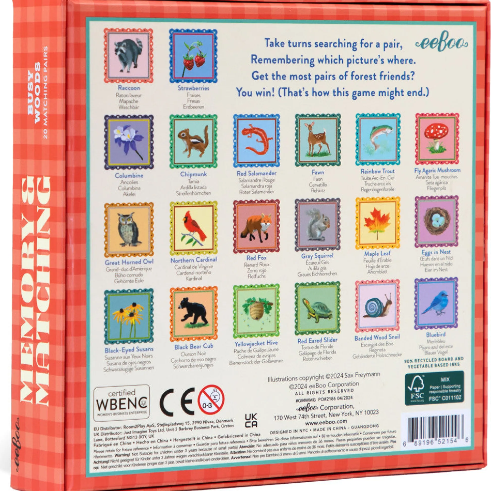 Flat River Group eeBoo Busy Woods Memory & Matching Game for Kids Ages 3+* Toddler & Preschool Games & Puzzles