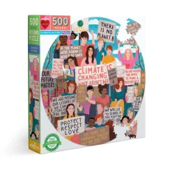 Flat River Group eeBoo Climate Action Round Jigsaw Puzzle - 500 pc* Puzzles