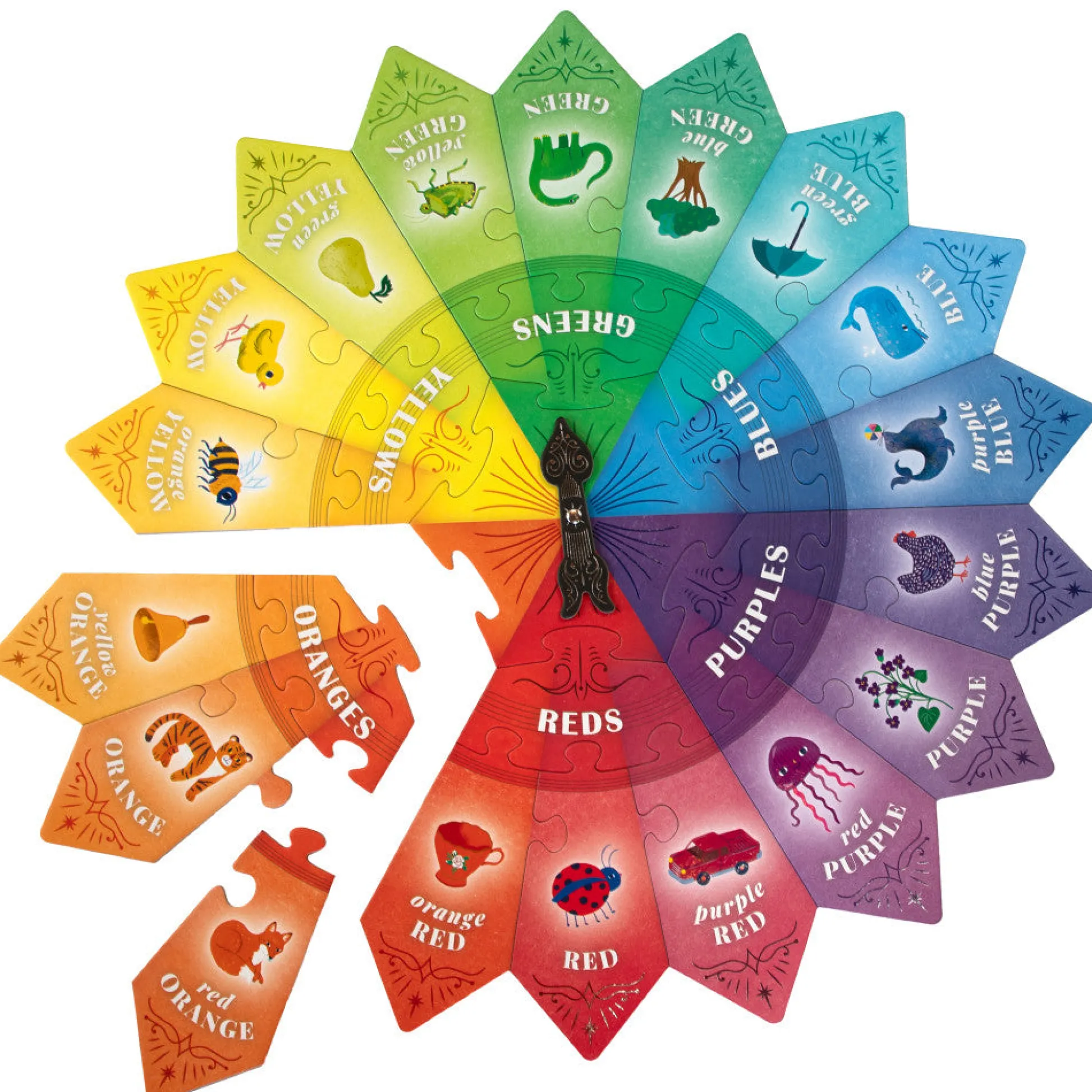 Flat River Group eeBoo Color Puzzle Spinner Game - Educational Toy, 24 Pieces, Ages 3+* Toddler & Preschool Games & Puzzles|Puzzles