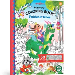 Flat River Group eeBoo Fairies & Tales Fold-Out Coloring Book with Stickers - Ages 3+*Kids Kids Books|Drawing, Color & Painting