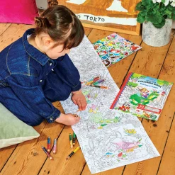Flat River Group eeBoo Fairies & Tales Fold-Out Coloring Book with Stickers - Ages 3+*Kids Kids Books|Drawing, Color & Painting