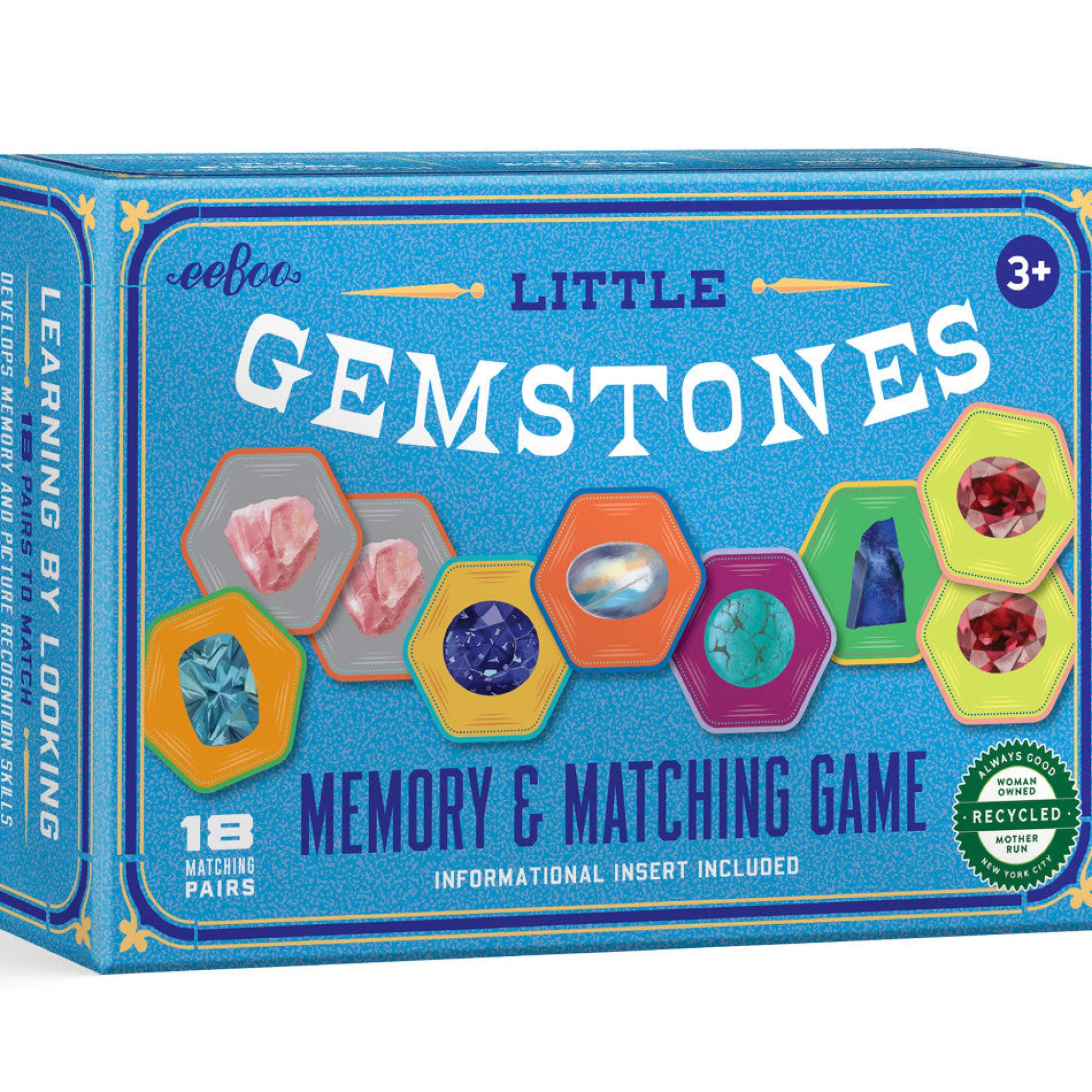Flat River Group eeBoo Little Gemstones Memory & Matching Game for Kids Ages 5+* Toddler & Preschool Games & Puzzles