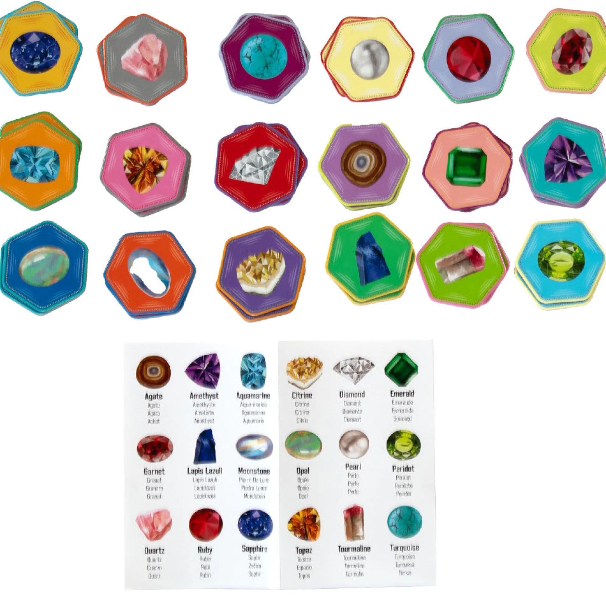 Flat River Group eeBoo Little Gemstones Memory & Matching Game for Kids Ages 5+* Toddler & Preschool Games & Puzzles