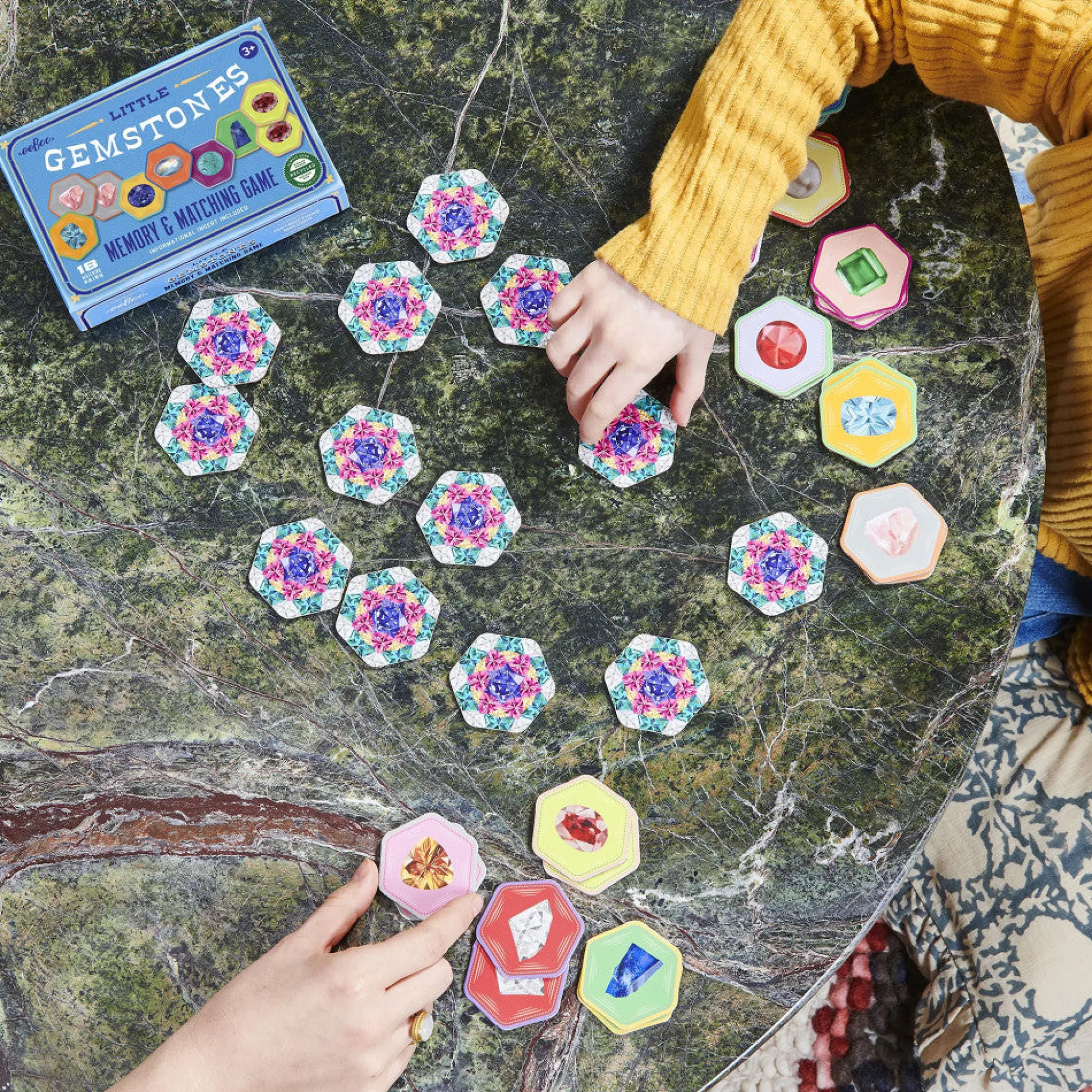 Flat River Group eeBoo Little Gemstones Memory & Matching Game for Kids Ages 5+* Toddler & Preschool Games & Puzzles