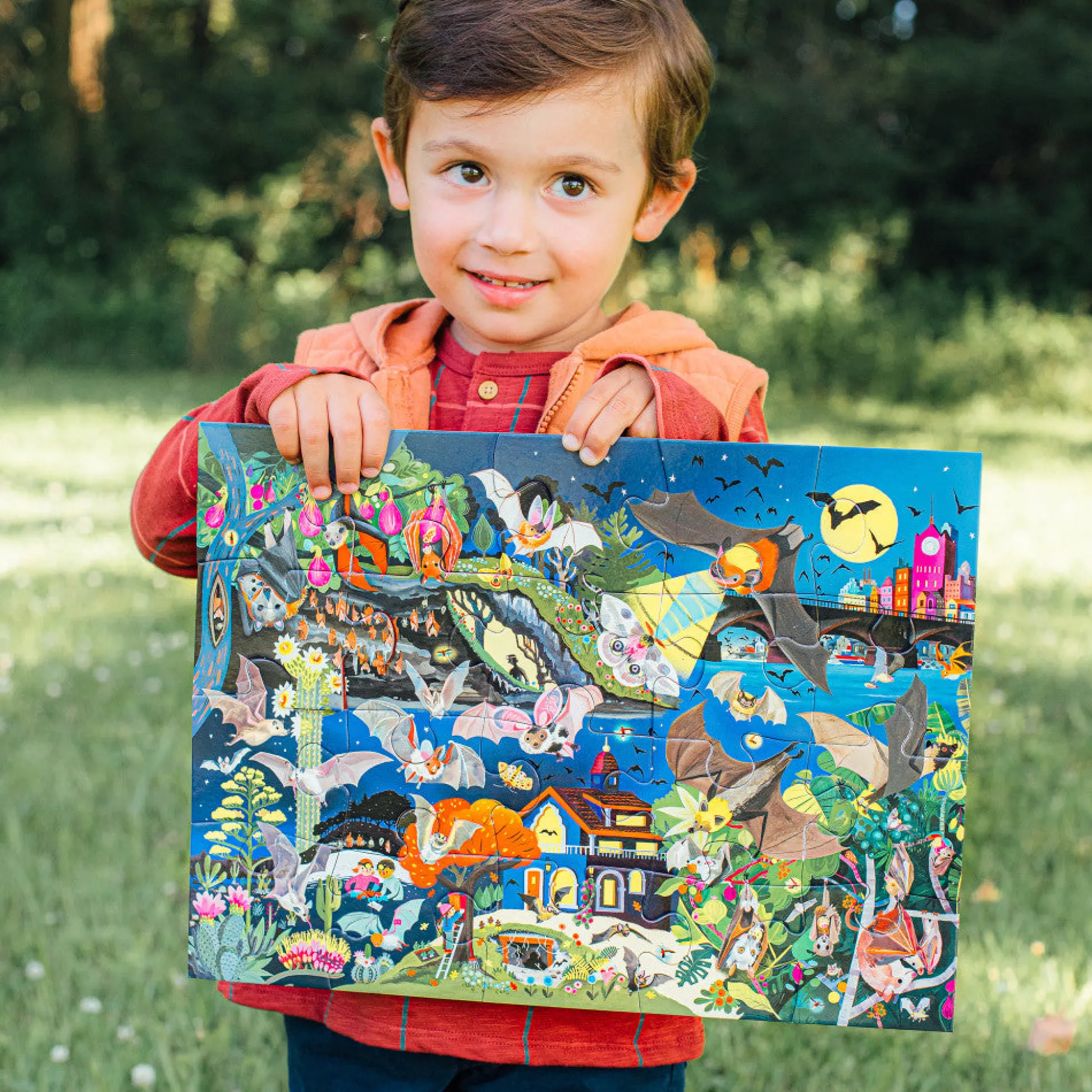 Flat River Group eeBoo Love of Bats Glow-in-the-Dark Jigsaw Puzzle - 20 pc* Puzzles