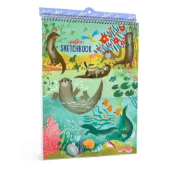 Flat River Group eeBoo Otters Spiral Sketchbook with 60 Matte Pages*Kids Kids Books|Drawing, Color & Painting