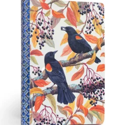 Flat River Group eeBoo Piece & Love Autumn Blackbirds Gilded Journal - Hardcover Diary* Drawing, Color & Painting