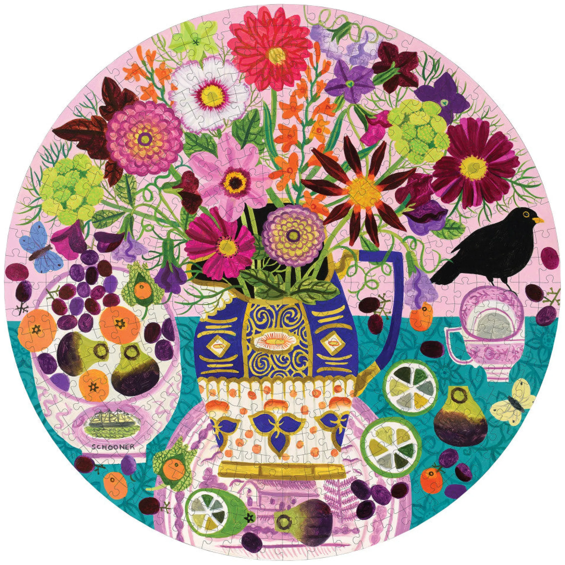 Flat River Group eeBoo Piece & Love Fruits & Flowers Jigsaw Puzzle - 500 pc* Puzzles