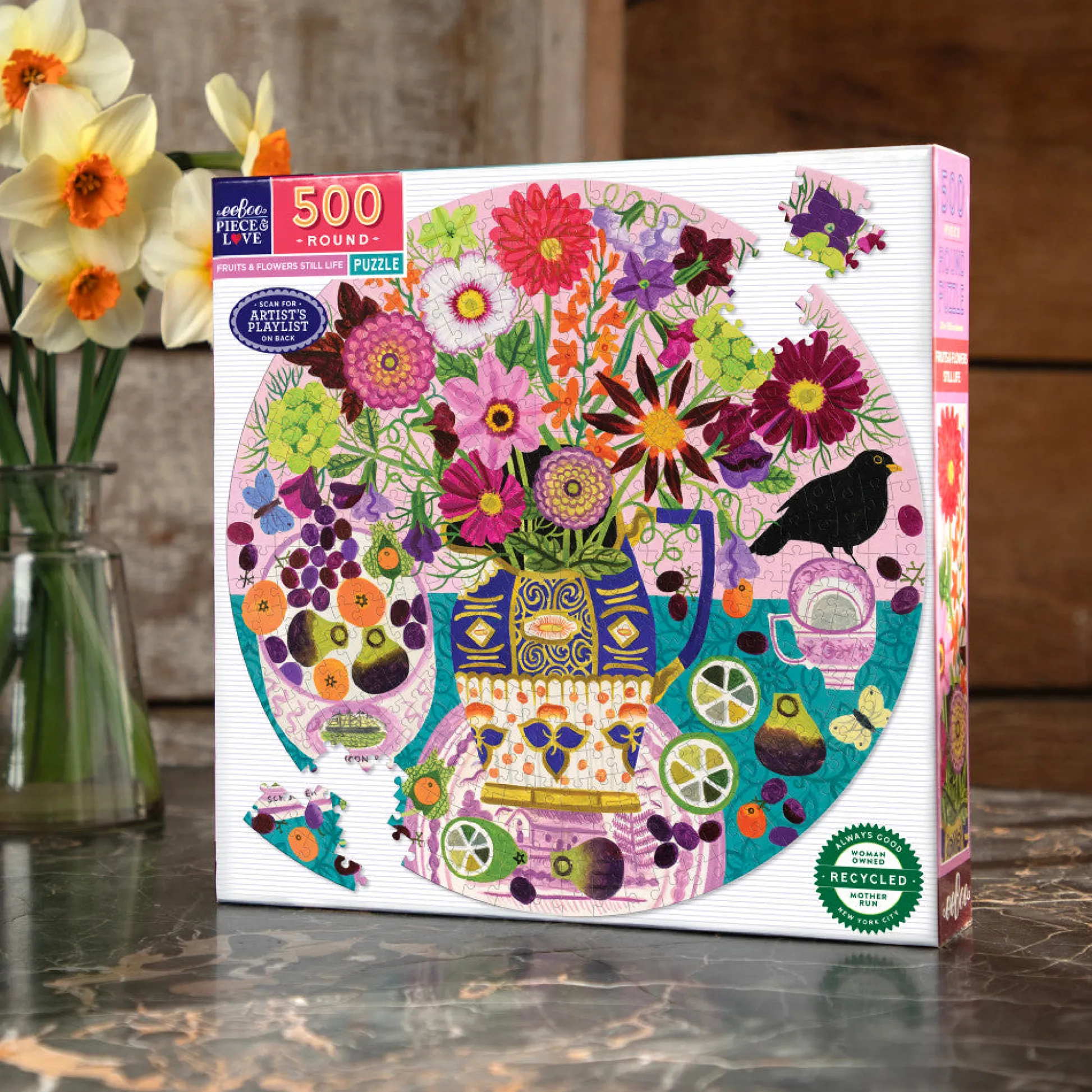 Flat River Group eeBoo Piece & Love Fruits & Flowers Jigsaw Puzzle - 500 pc* Puzzles