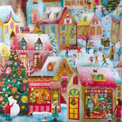 Flat River Group eeBoo Piece & Love Holiday Village 1000-Piece Puzzle* Puzzles