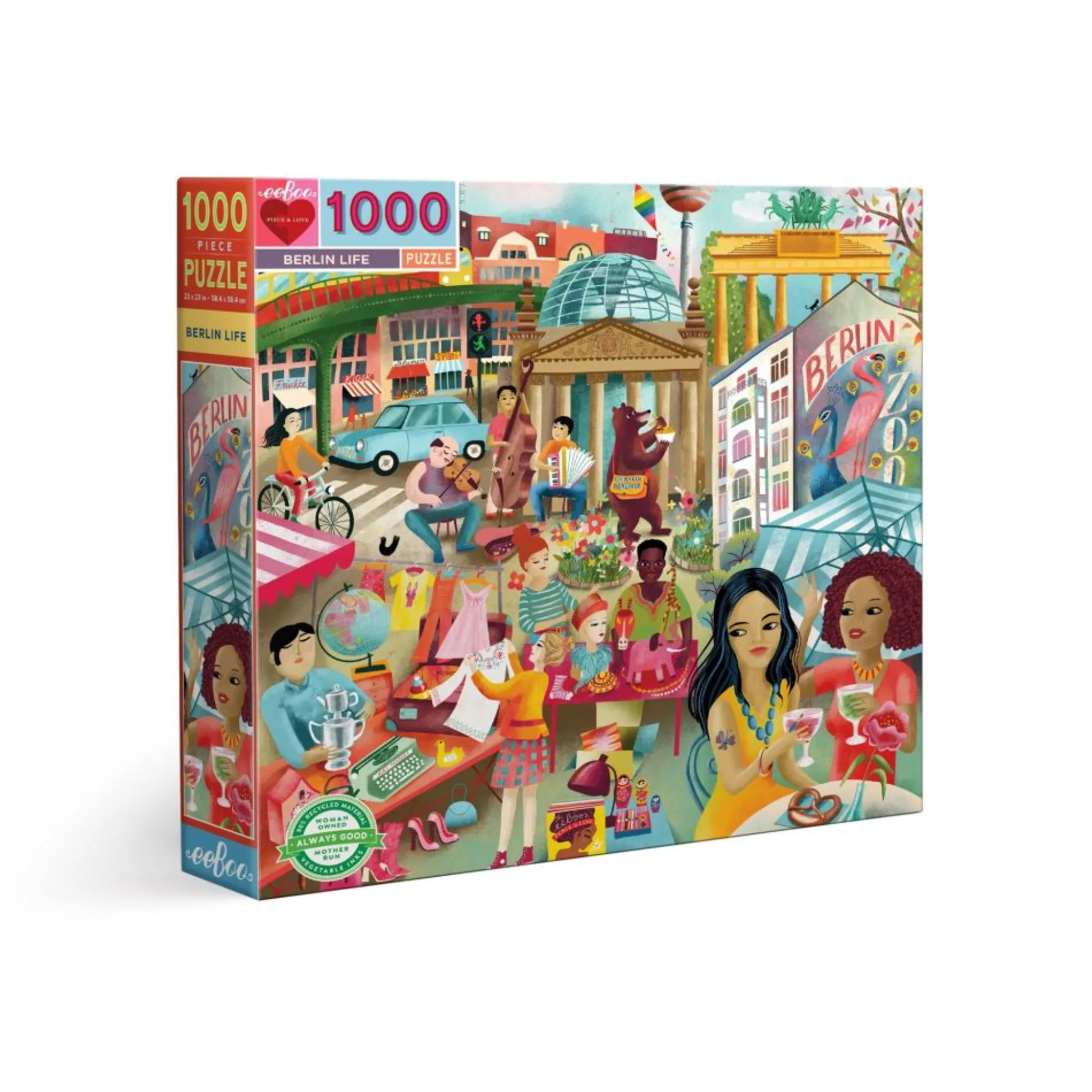 Flat River Group eeBoo Piece and Love Berlin Life 1000 Piece Square Jigsaw Puzzle* Puzzles