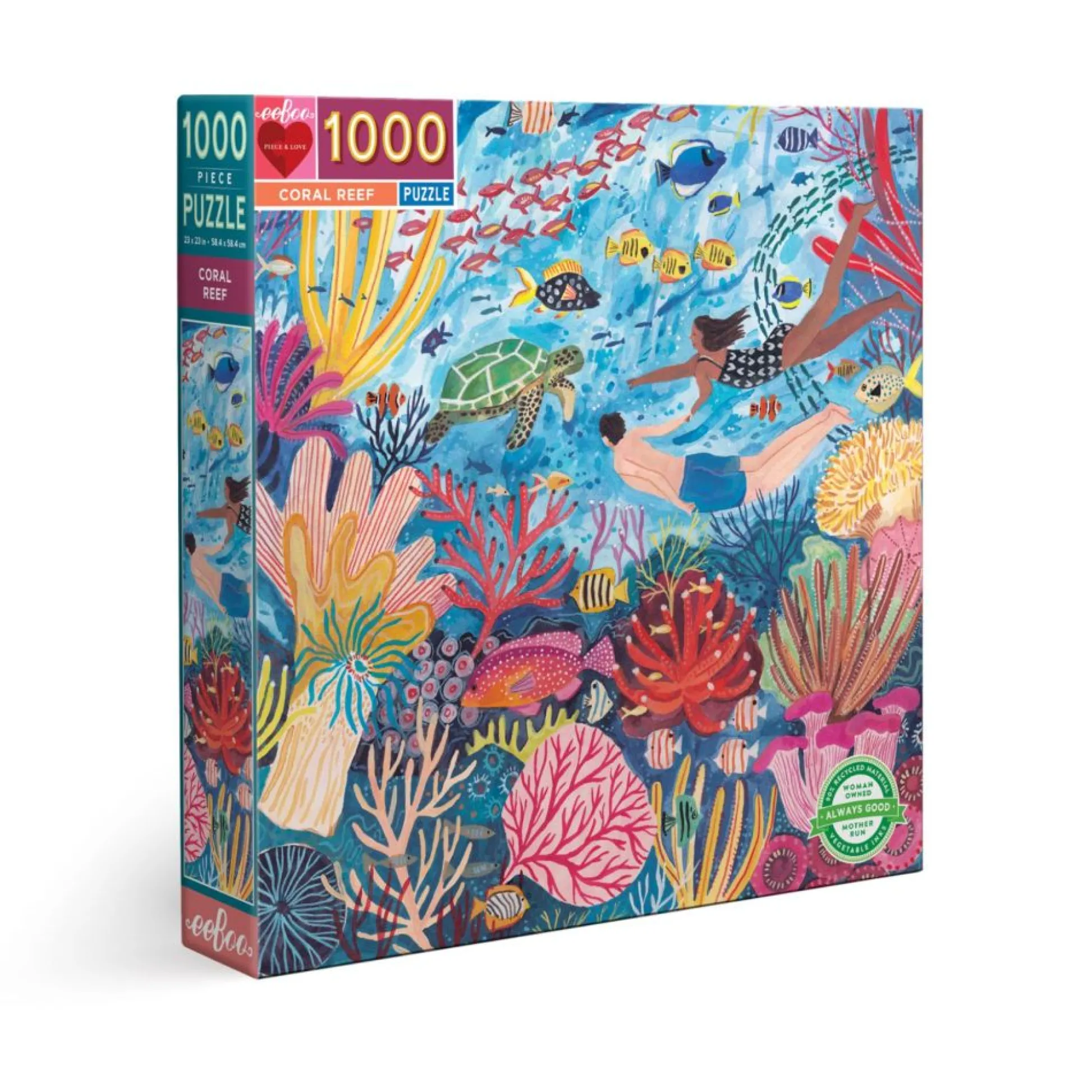 Flat River Group eeBoo Piece and Love Coral Reef 1000-Piece Square Jigsaw Puzzle* Puzzles