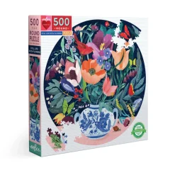 Flat River Group eeBoo Piece and Love Still Life with Flowers 500-Piece Round Puzzle* Puzzles