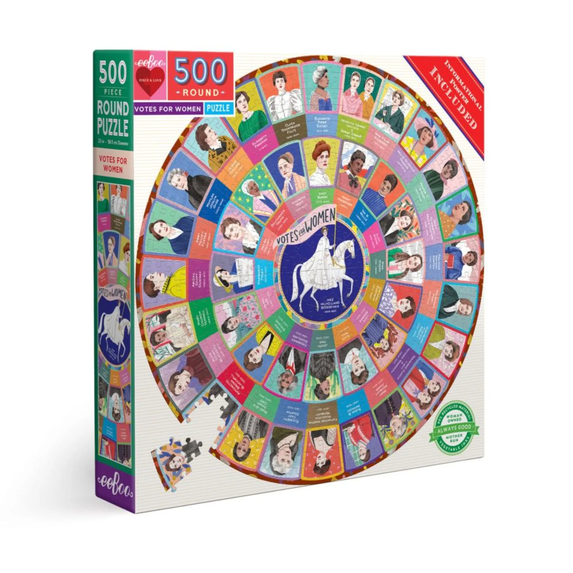 Flat River Group eeBoo Piece and Love Votes for Women 500-Piece Circular Jigsaw Puzzle* Puzzles