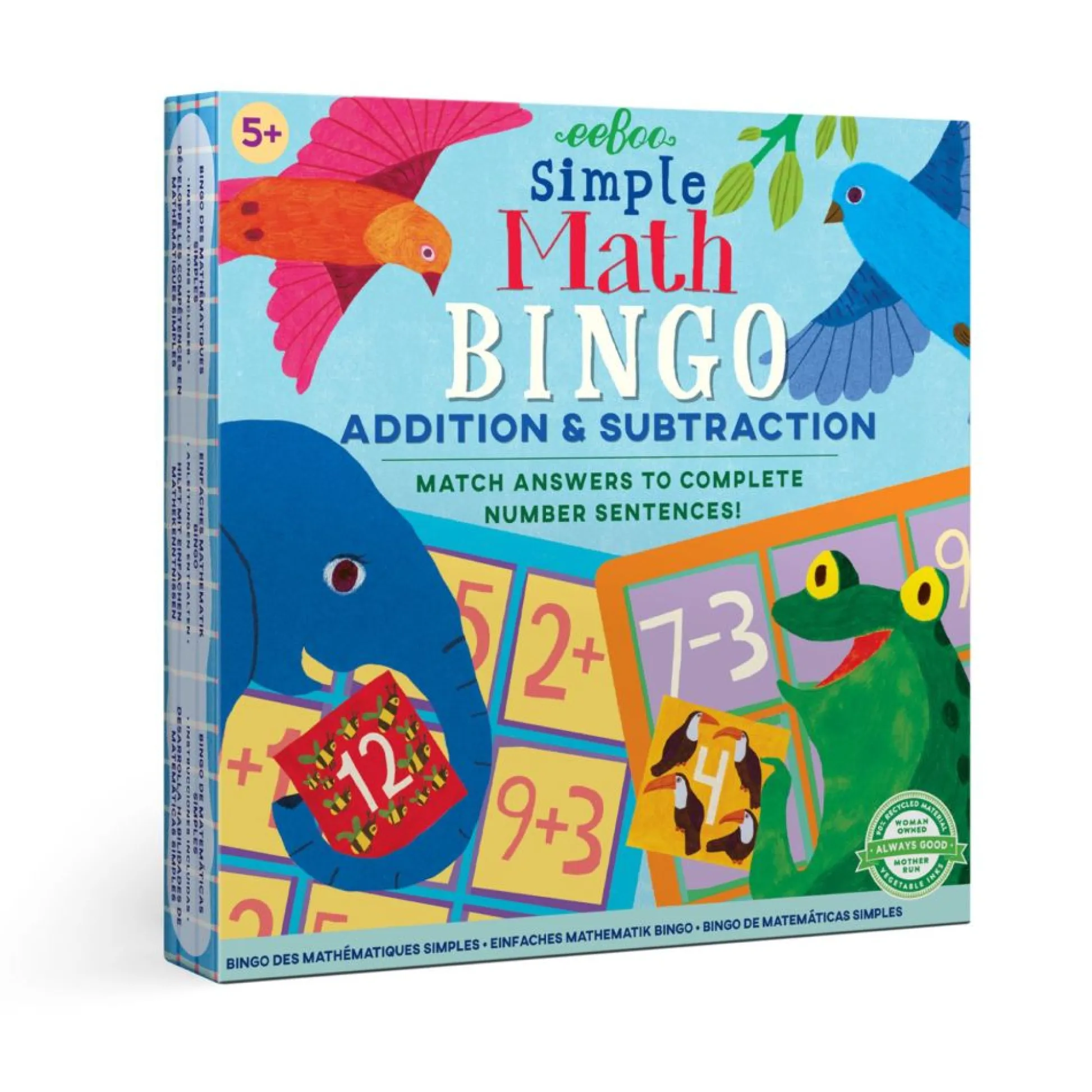 Flat River Group eeBoo Simple Math Bingo Game for Addition and Subtraction Learning* Family & Entertainments Games