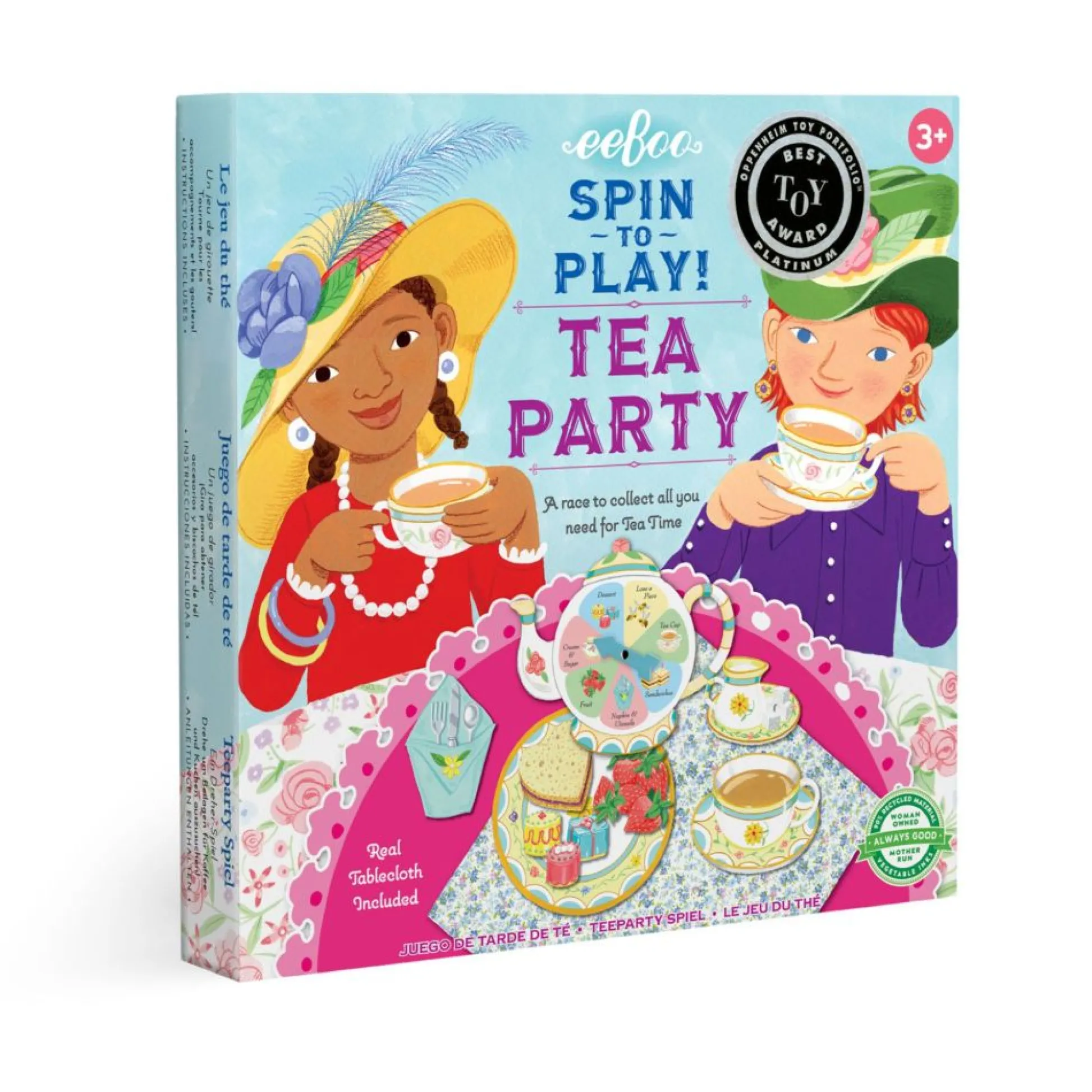 Flat River Group eeBoo Tea Party Spinner Game for Kids* Social & Emotional Skills|Role-Playing Games