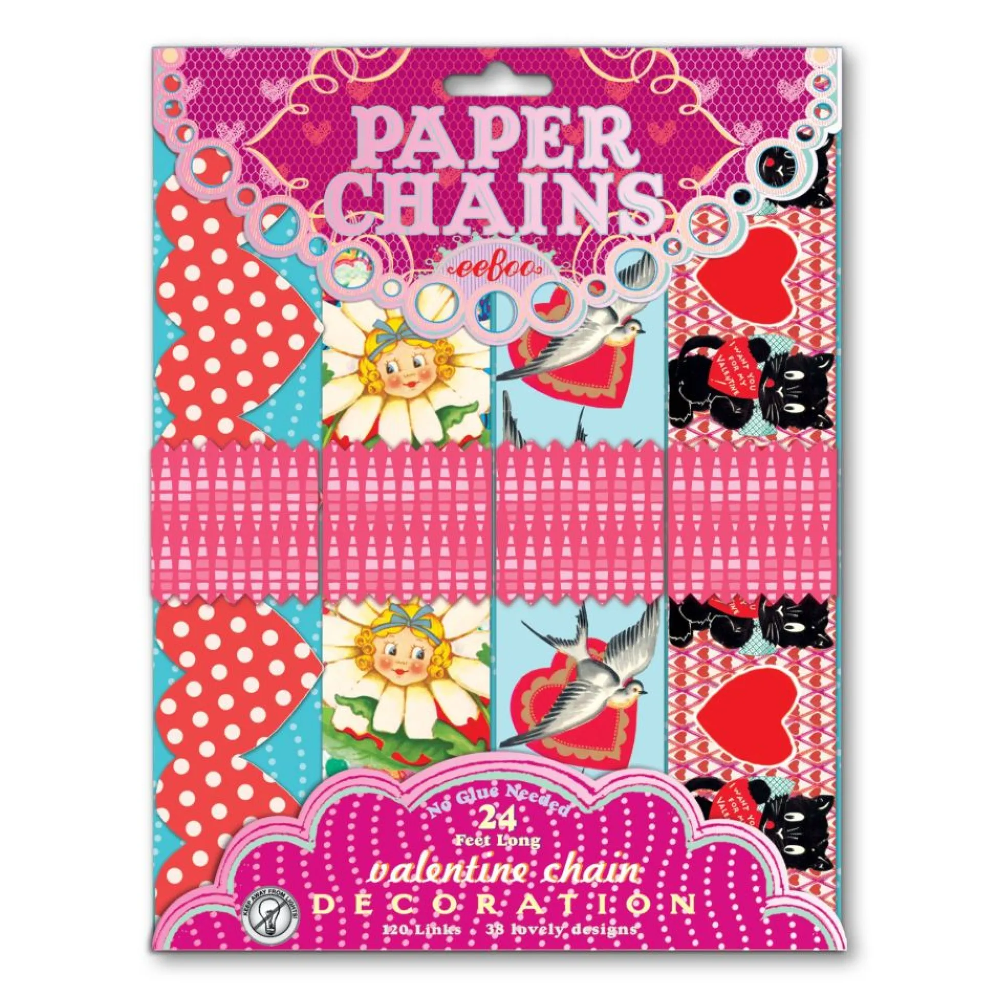 Flat River Group eeBoo Valentine Themed Paper Chain Craft Kit - 120 Links* Crafts & Activities