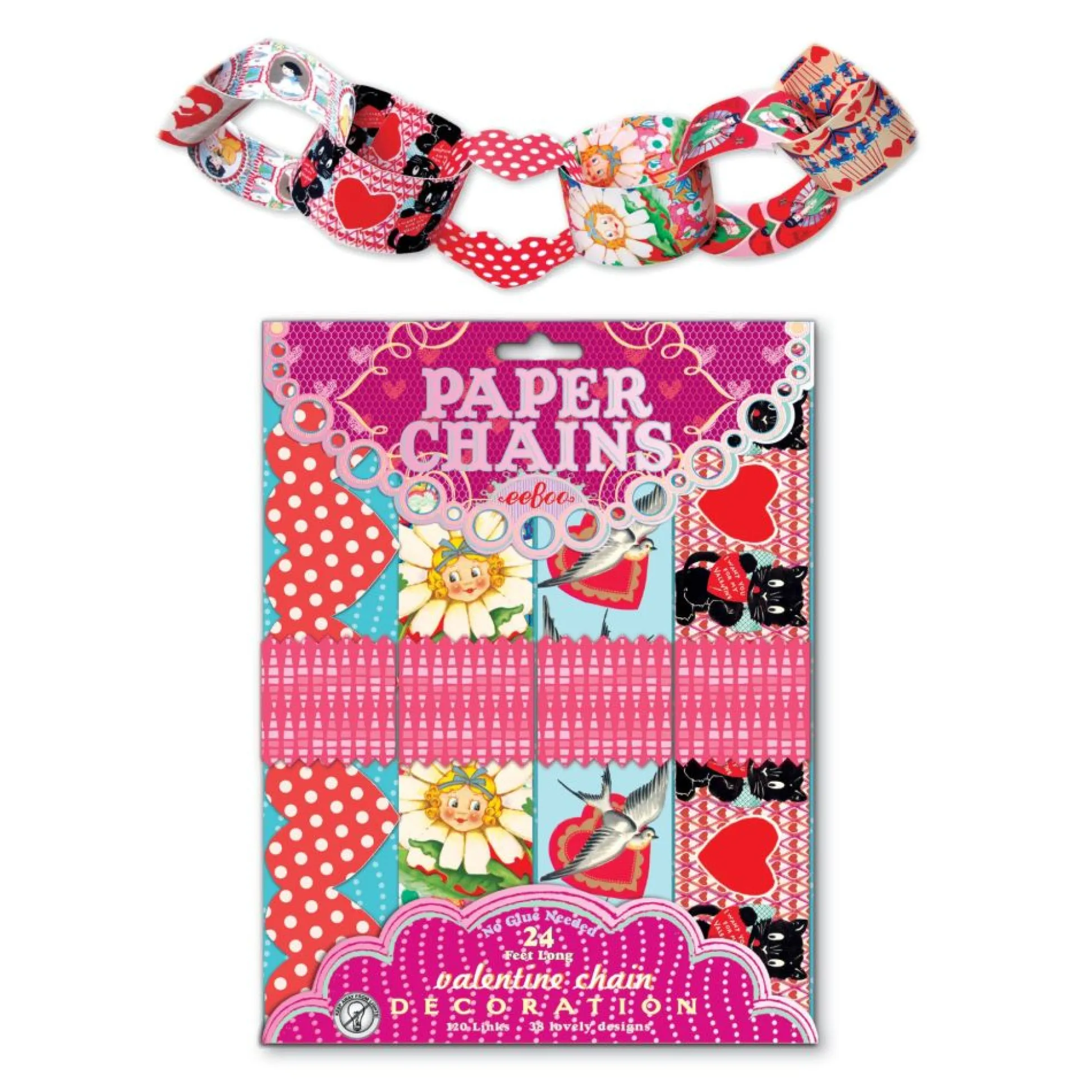 Flat River Group eeBoo Valentine Themed Paper Chain Craft Kit - 120 Links* Crafts & Activities