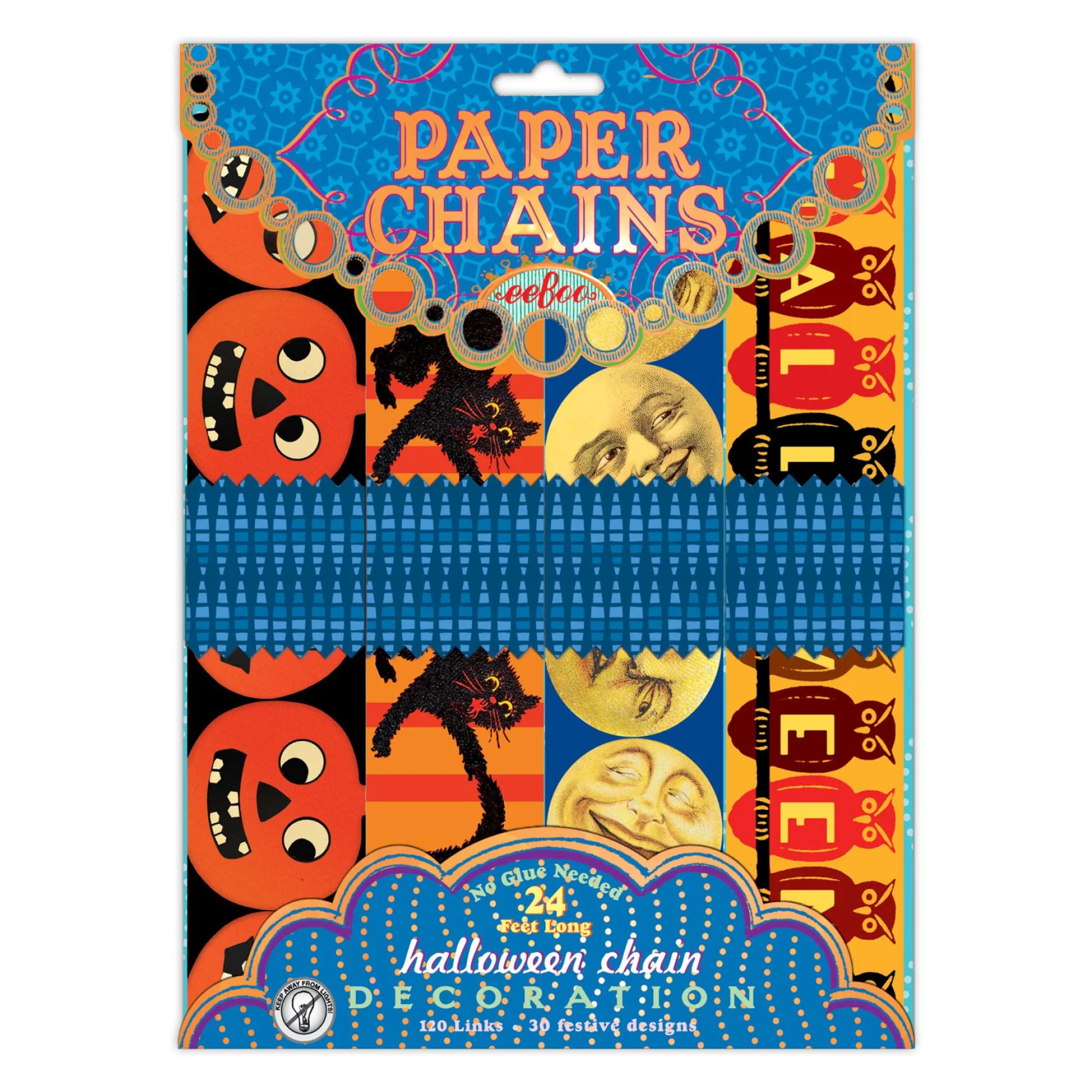 Flat River Group eeBoo Vintage Halloween 120-Link Paper Chain Decoration Kit* Crafts & Activities