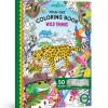 Flat River Group eeBoo Wild Things Fold-Out Coloring Mural Book with 50 Shiny Stickers*Kids Kids Books|Drawing, Color & Painting