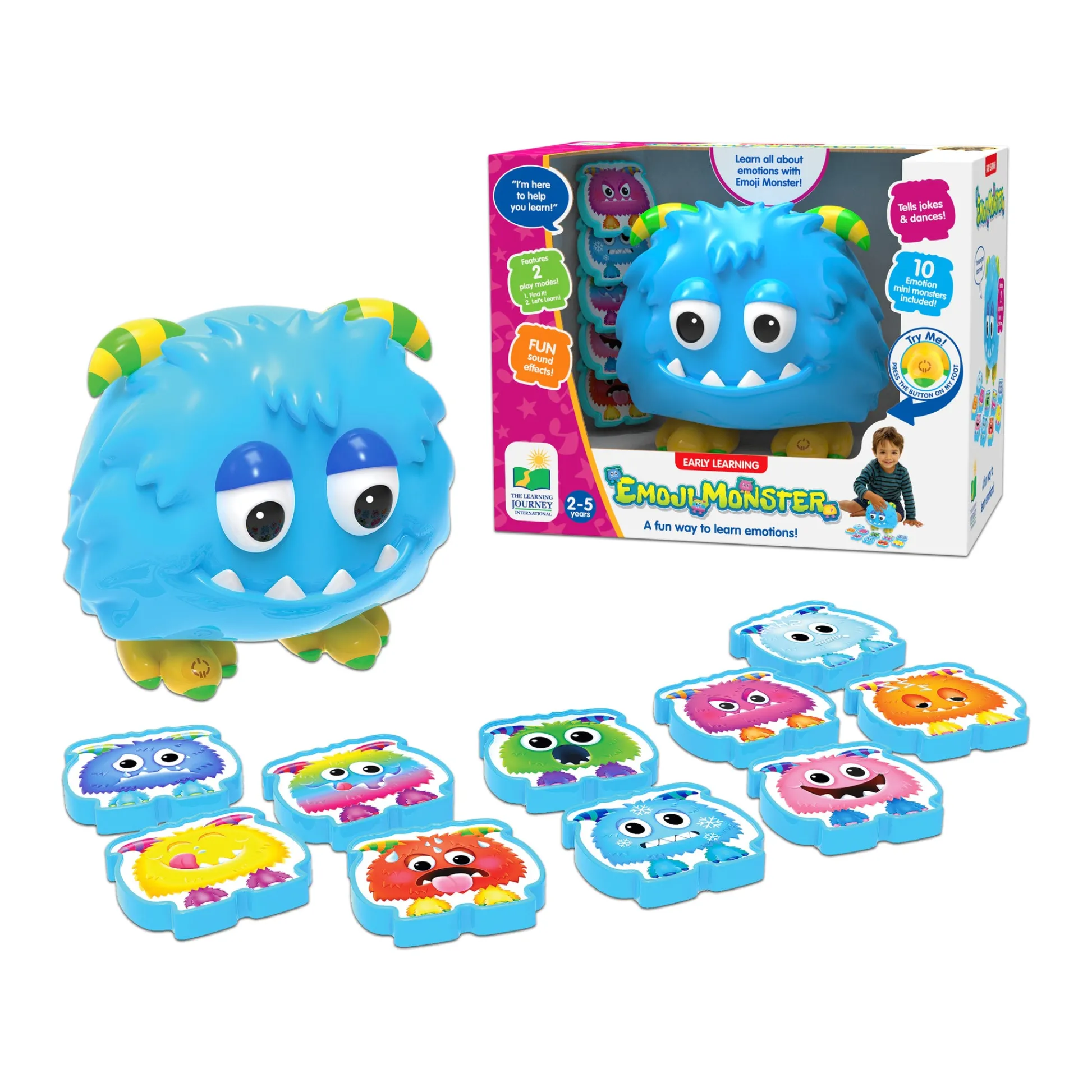 AreYouGame Emoji Monster Interactive Emotional Learning Toy* Social & Emotional Skills|Preschool Education Toys & Activities